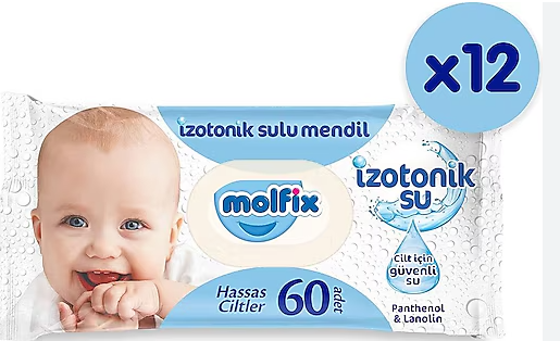 MOLFIX ISLAK HAVLU 60LI IZOTONIK HAS.CILTLER ICIN X 12